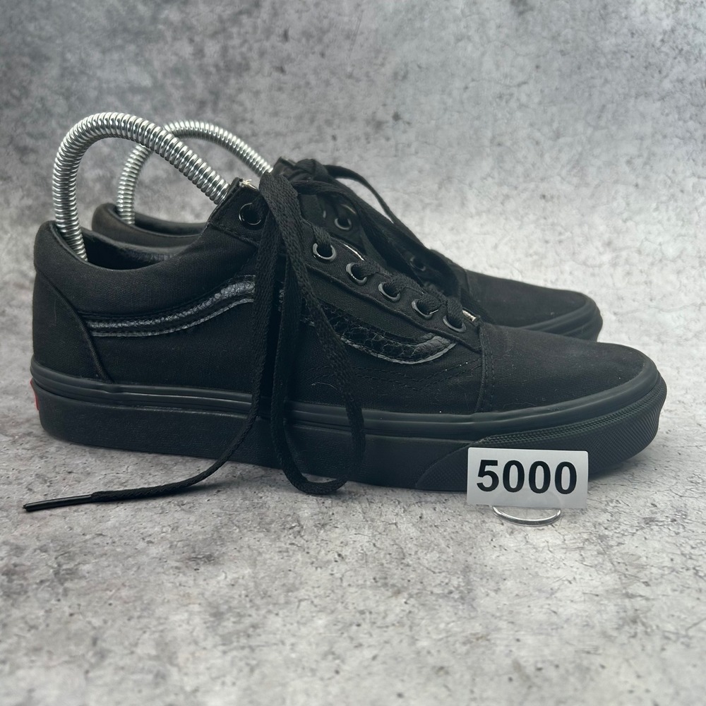 Vans Old Skool Sneakers Women 8 Black Canvas Low Top Classic Skate Shoes